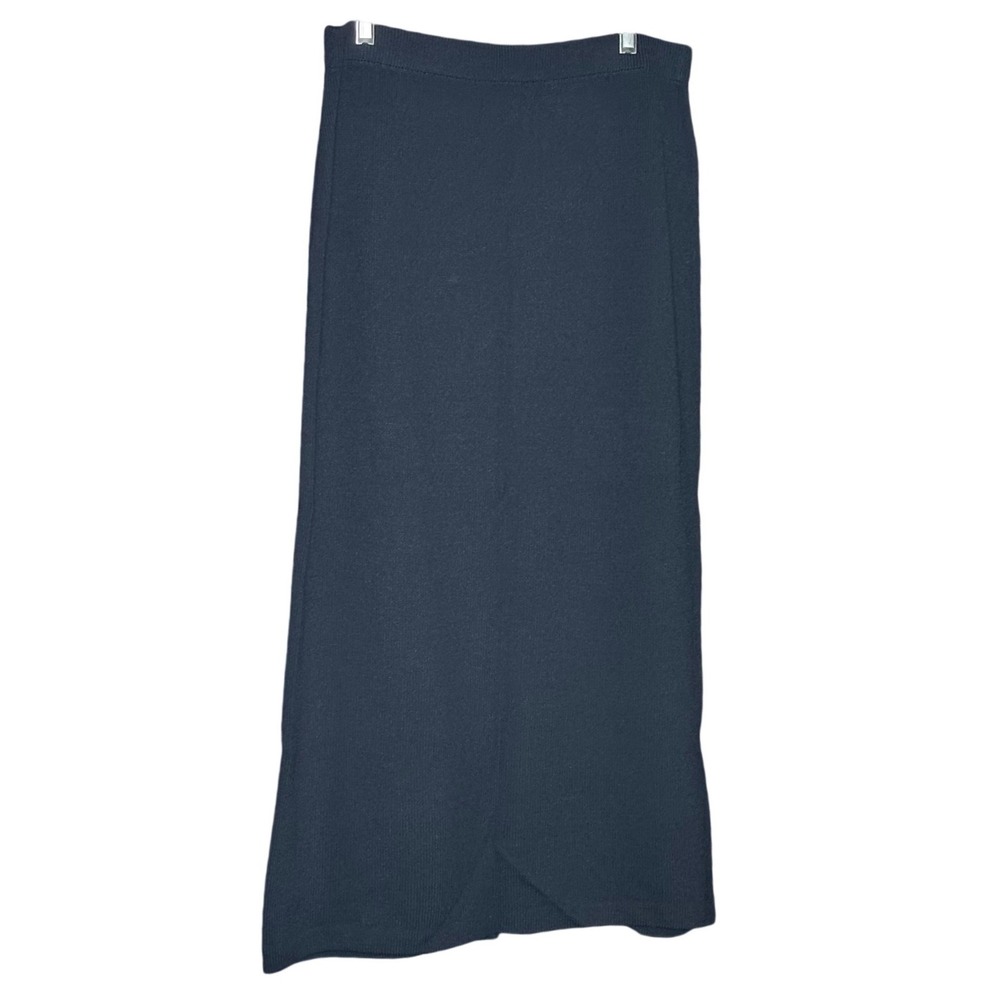 St John Basics Black Santana Knit Maxi Skirt Womens 12 Made in USA